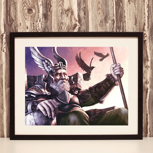 Norse God Odin Framed Art Print Viking Wall Decoration Forefathers Art